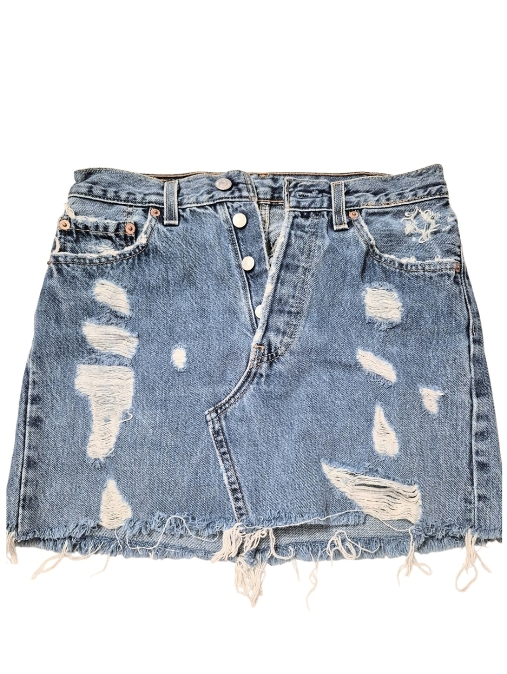 Levis Distressed Jean Mini Skirt 28
